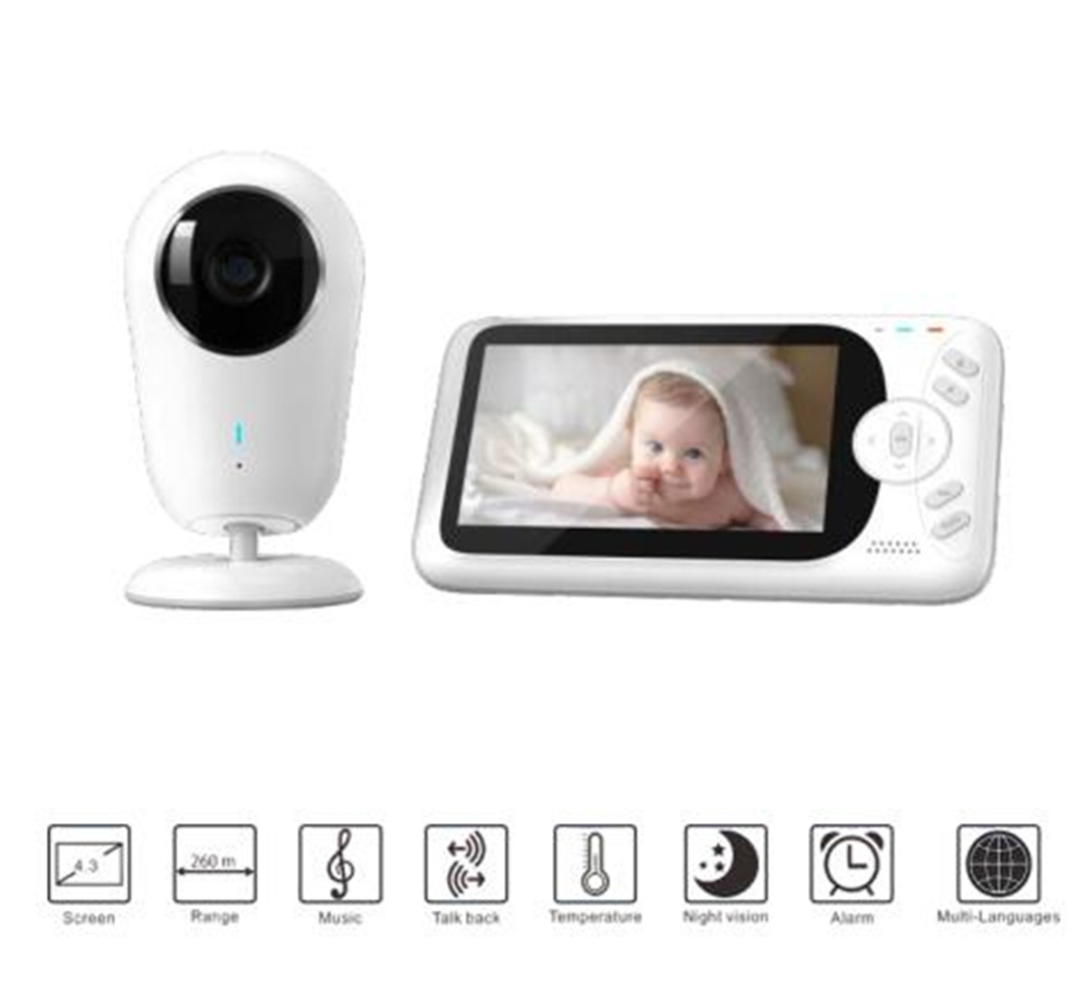 Home Security Monitoring - Bezprzewodowa niania elektroniczna 4,3 cala 1080P