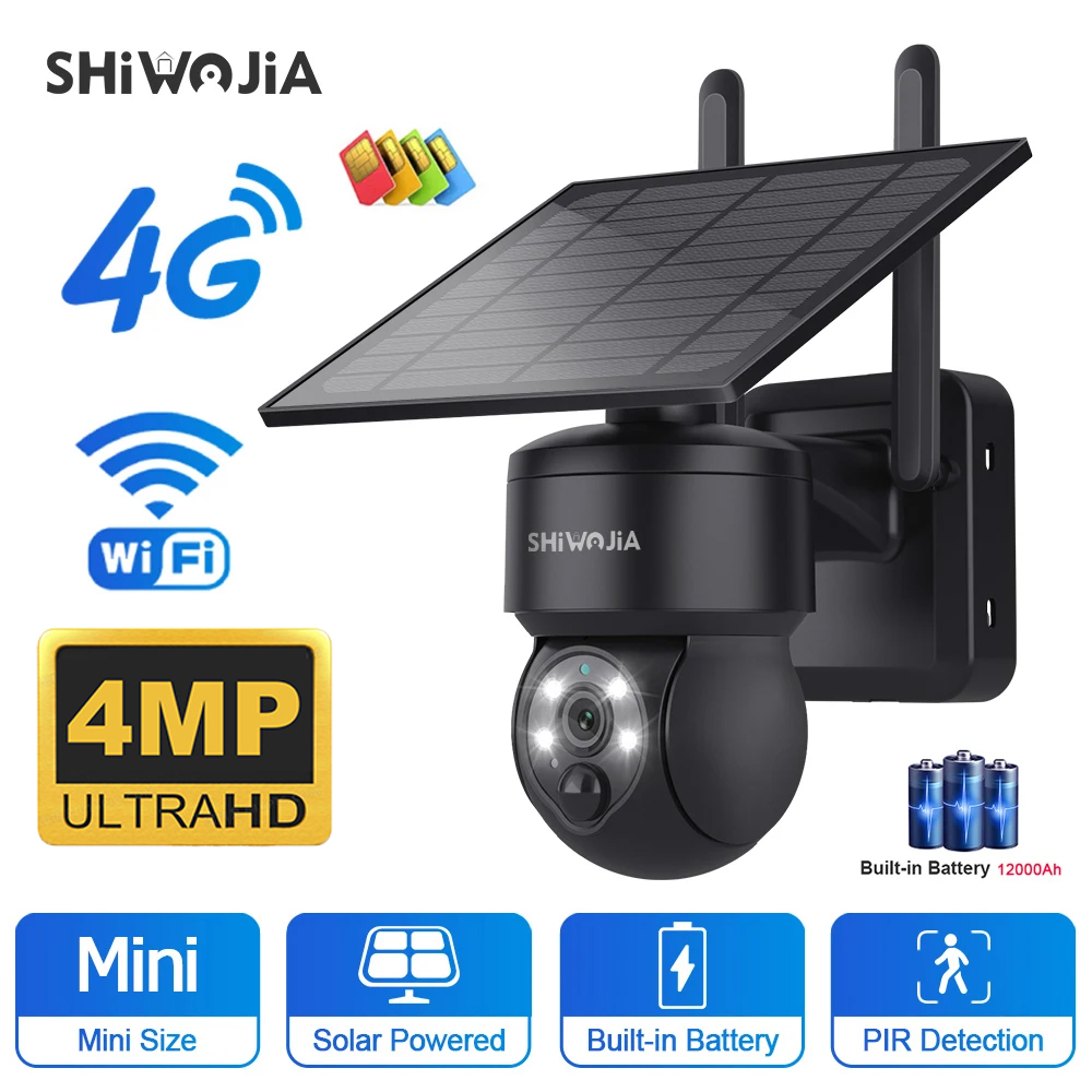 Home Security Cameras Outdoor - SHIWOJIA WIFI bezprzewodowa kamera słoneczna PTZ