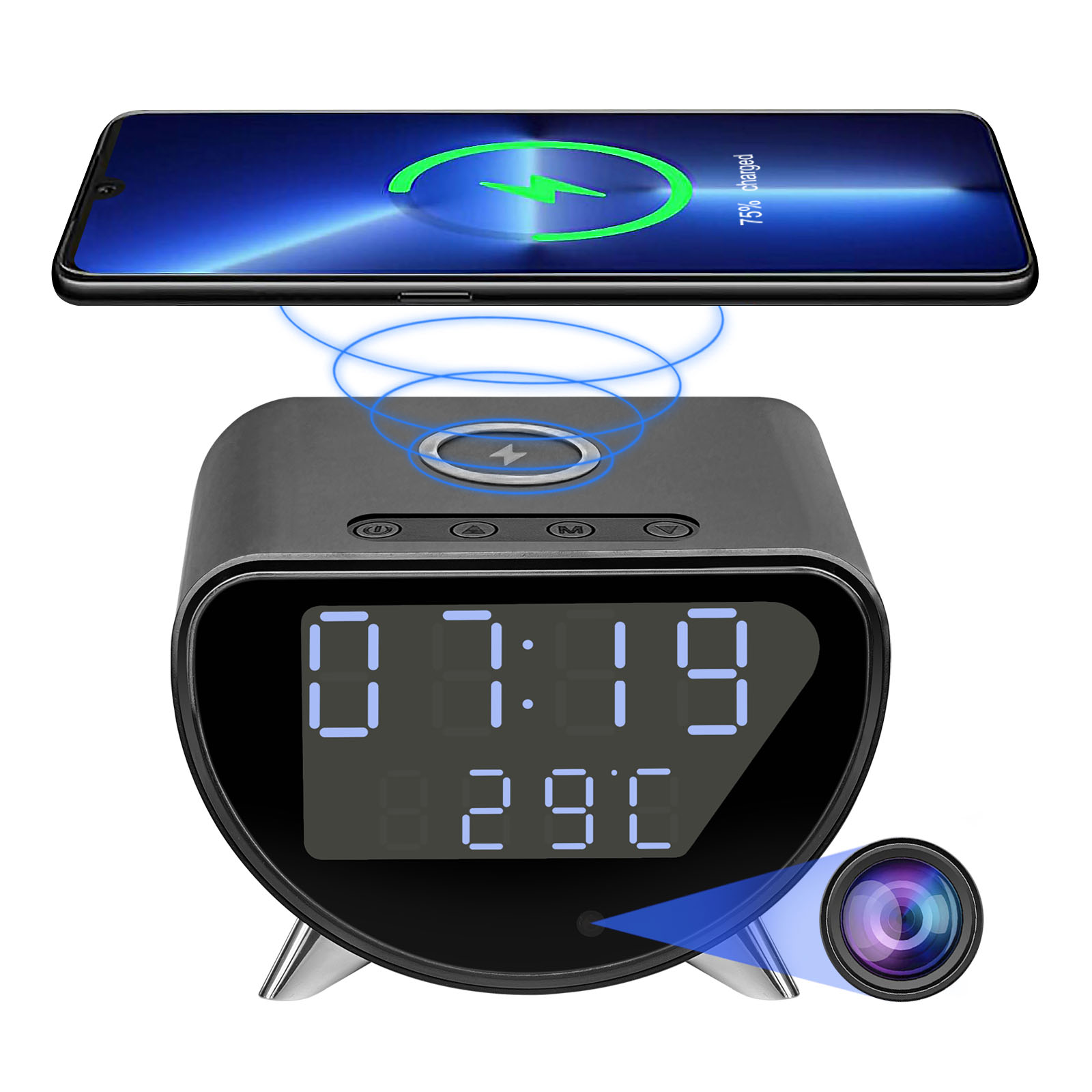 Hidden Camera Clock - Kamera z zegarem Wi-Fi i bezprzewodową