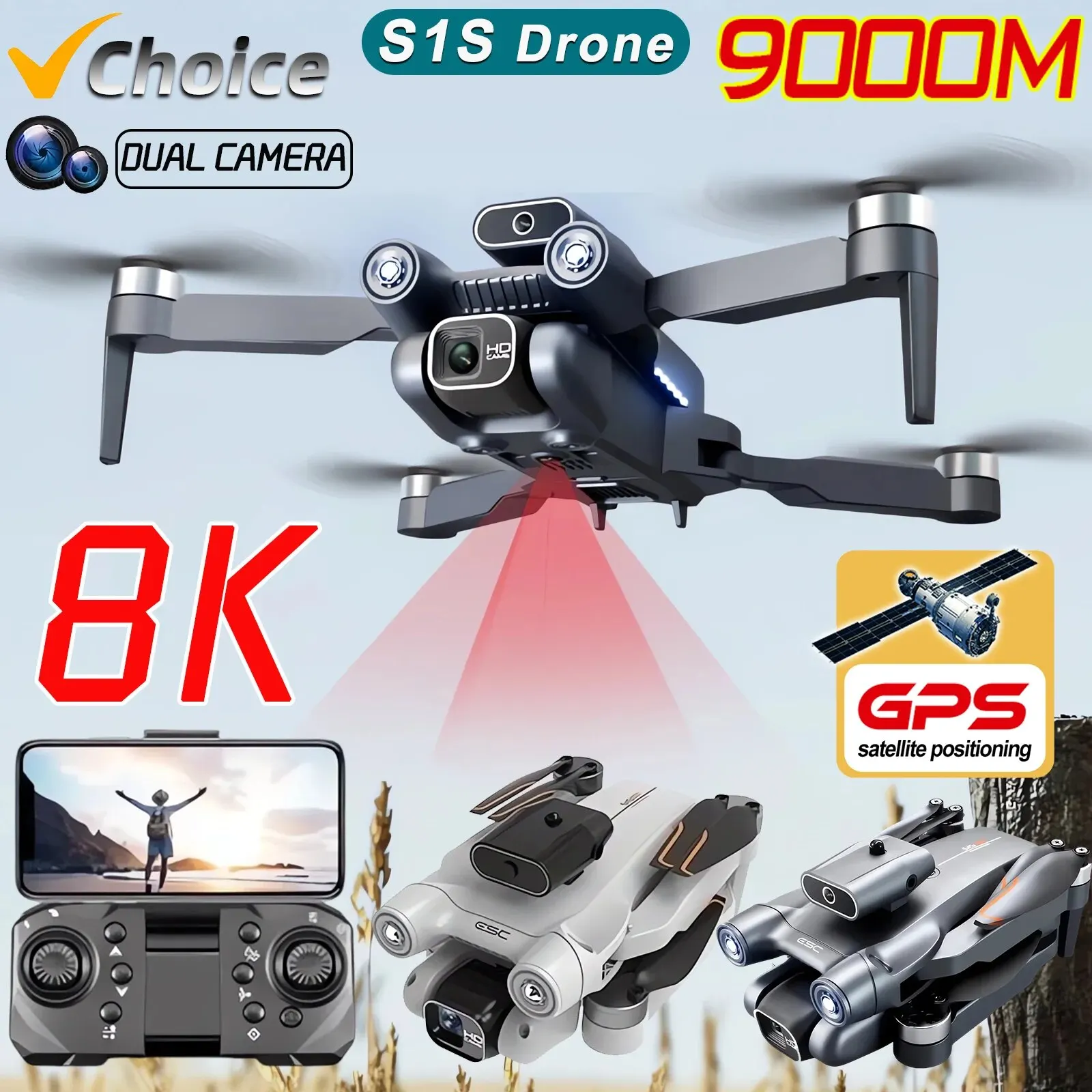 Home Security Cameras Outdoor - Nowy S1S 5G GPS Drone Camera
