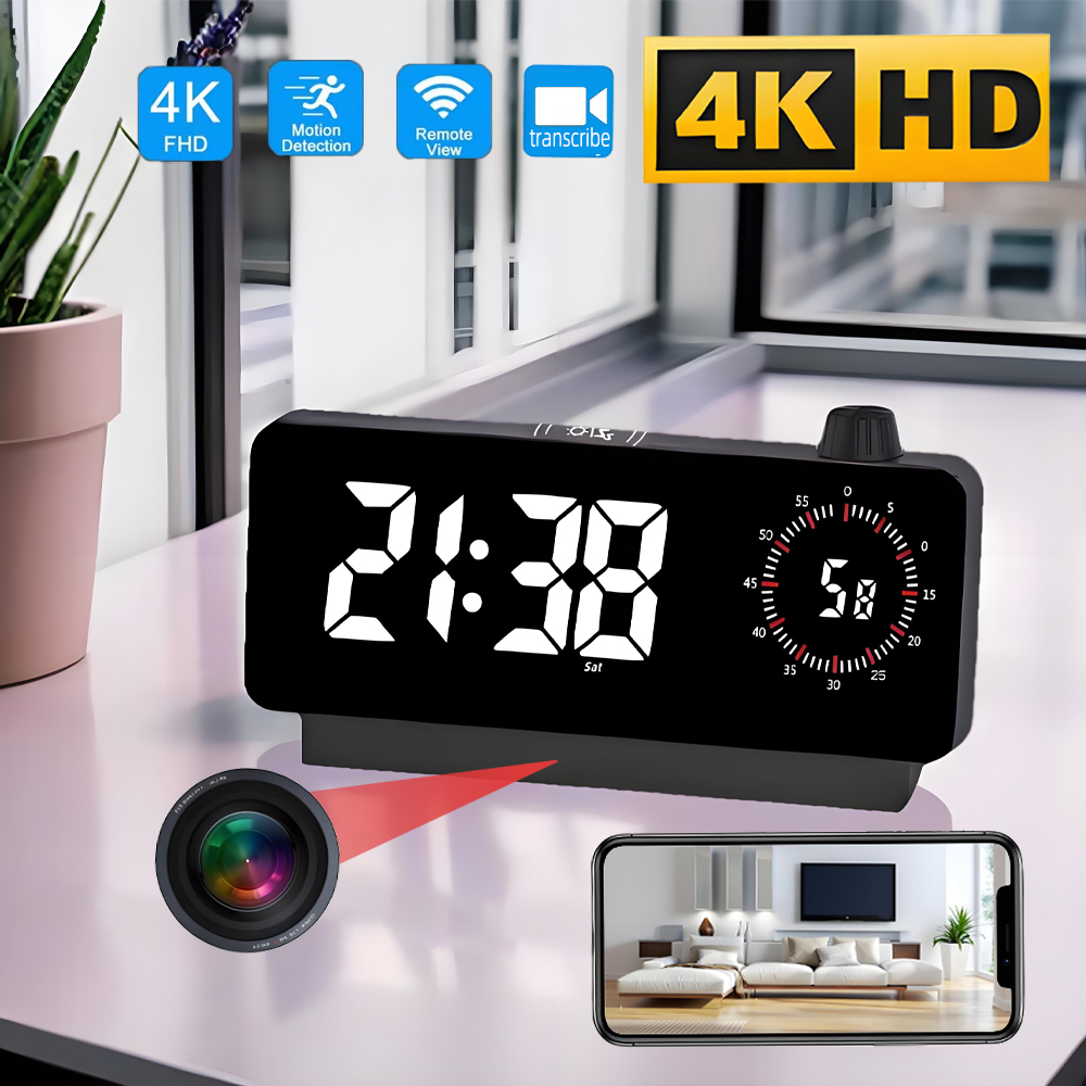 Hidden Camera Clock - Miniaturowa kamera zegarowa 4K HD WiFi,