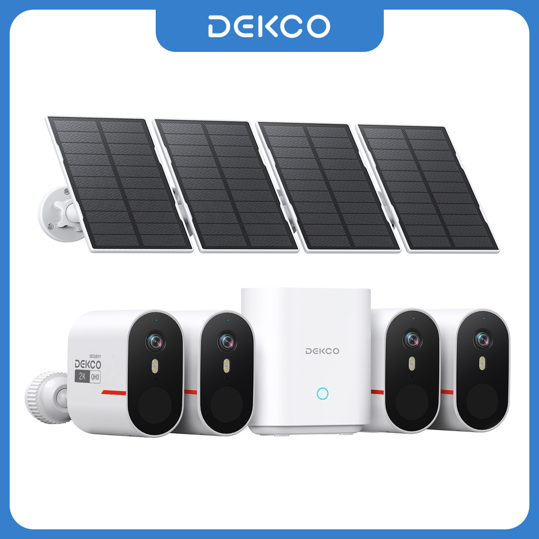 Home Security Cameras Outdoor - System kamer solarnych Dekco 3MP WiFi,