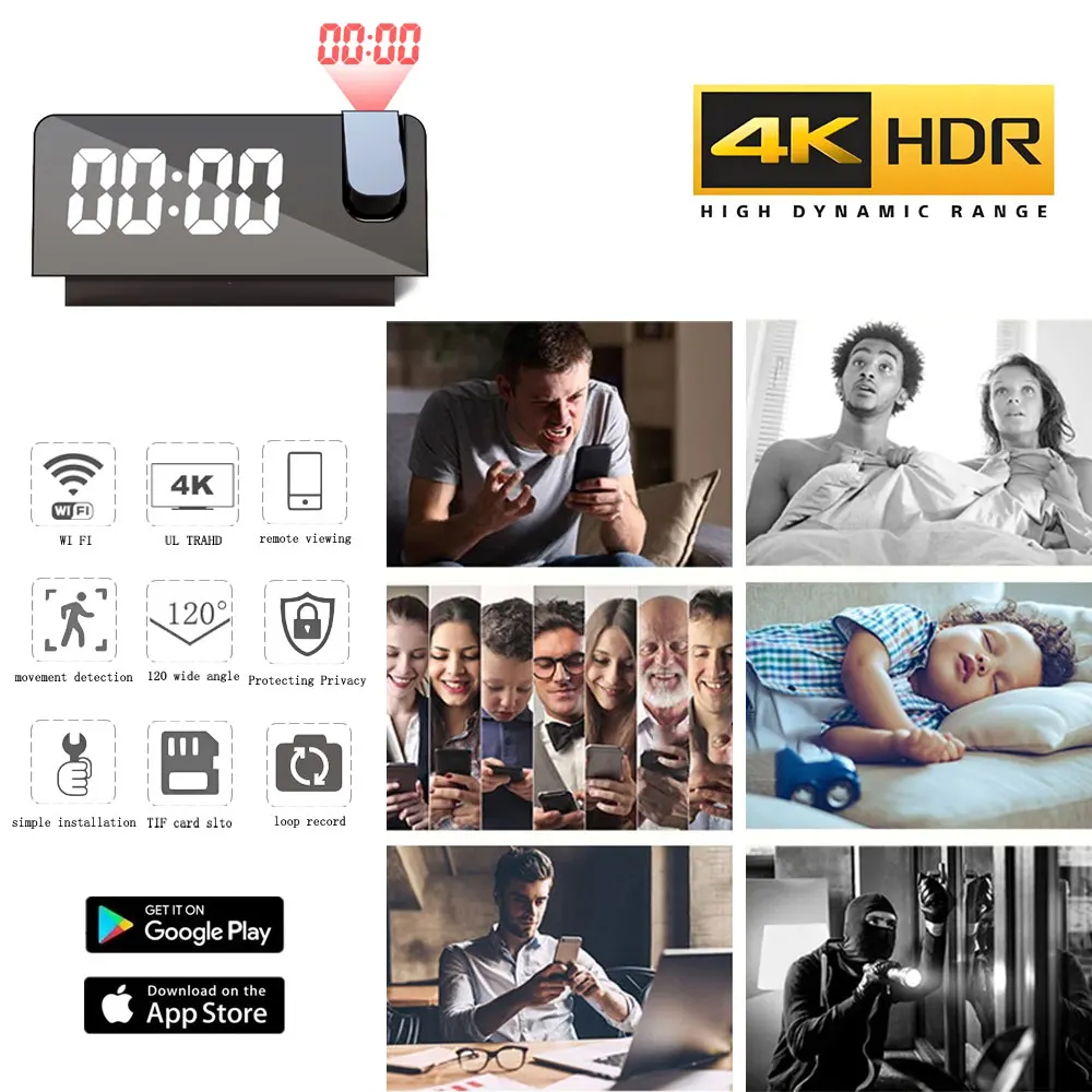 Kamera budzika z projekcją 4K  – Hidden Camera Clock recenzja i cena